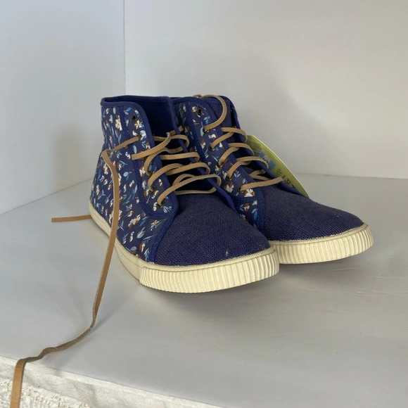 Toms Wmn Camarillo Deep Cobal Floral High Top Sneakers 9.5 - Picture 8 of 8